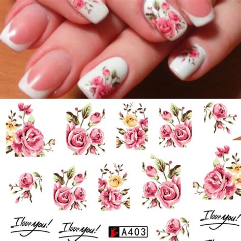 flower sticker nail art|floral nail decals.